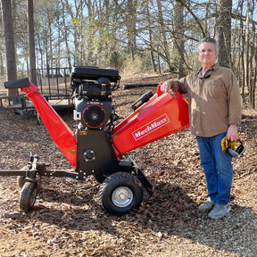 8 inch ZONSEN E-Start 1000cc 35hp Gas Powered 4 - Wheel Drum Wood Chipper with Taillight , B200