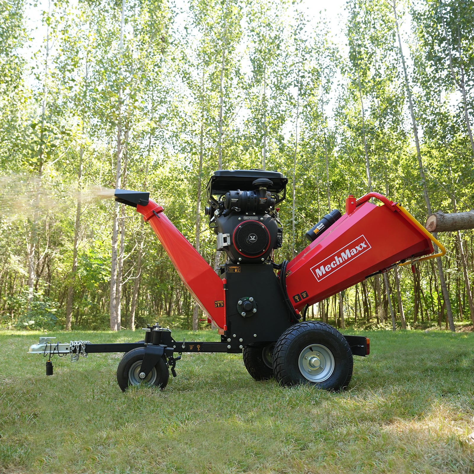 8 inch ZONSEN E-Start 999cc 35hp Gas Powered 4 - Wheel Drum Wood Chipper with Taillight , B200