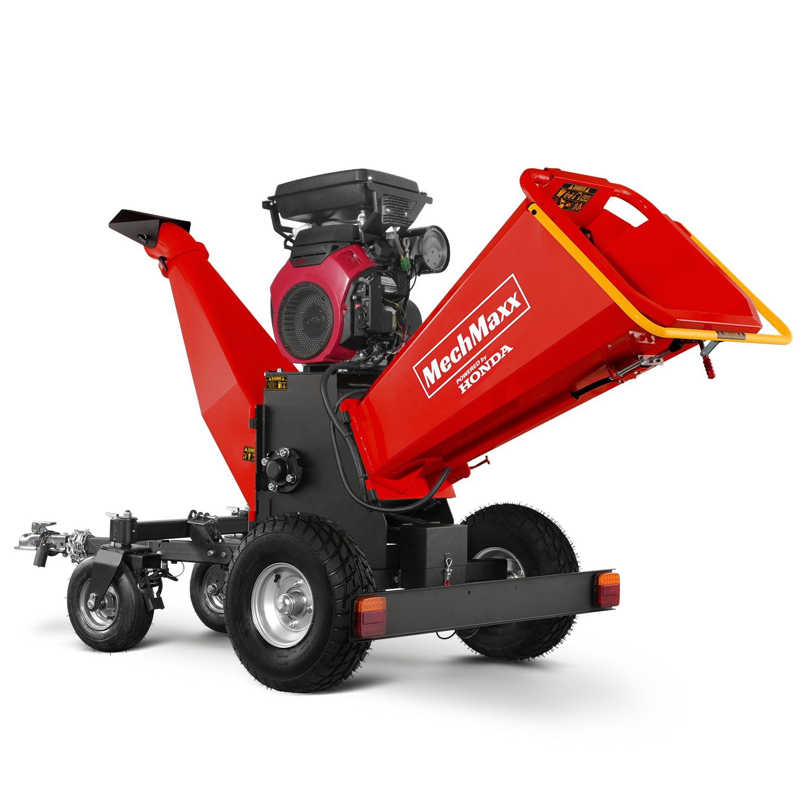 8 inch HONDA E-Start 688cc 22hp Gas Powered 4 - Wheel Drum Wood Chipper with Taillight , B200