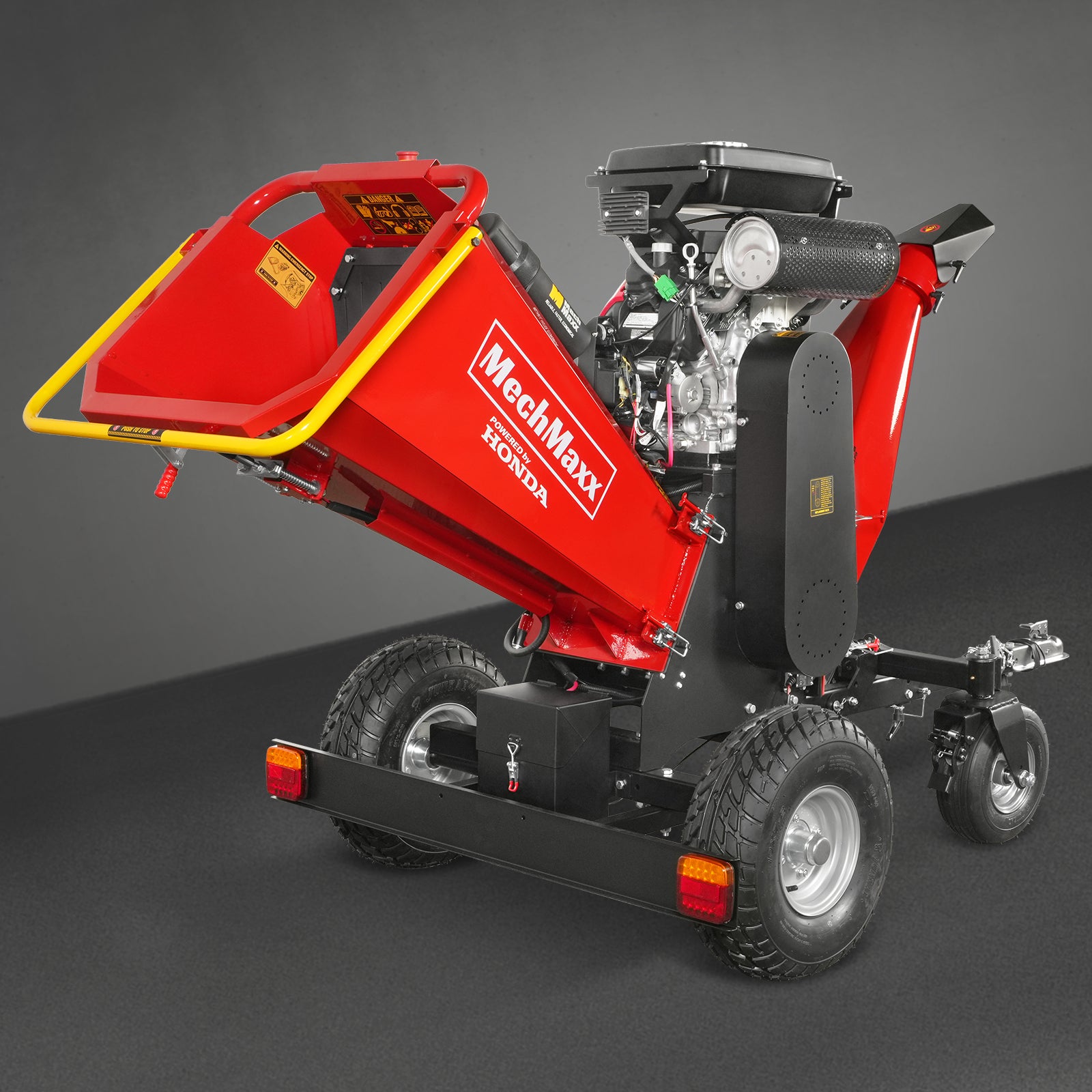 8 inch HONDA E-Start 688cc 22hp Gas Powered 4 - Wheel Drum Wood Chipper with Taillight , B200