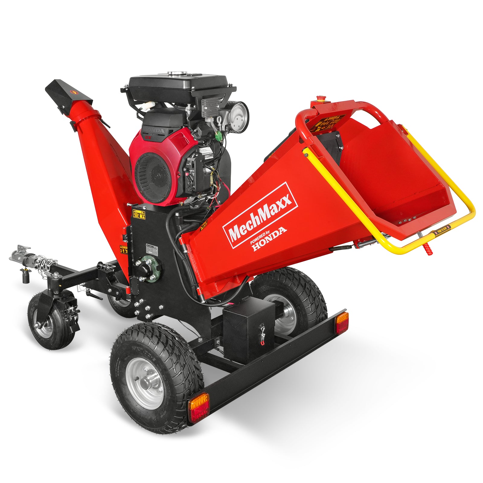 8 inch HONDA E-Start 688cc 22hp Gas Powered 4 - Wheel Drum Wood Chipper with Taillight , B200