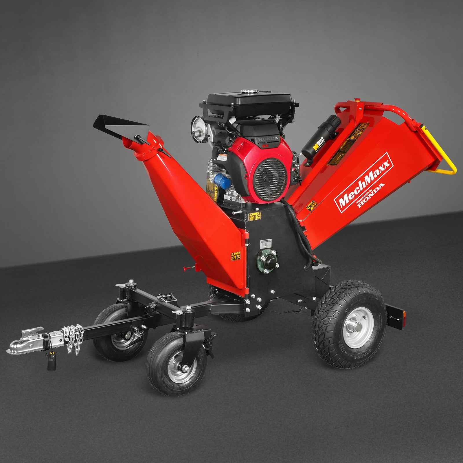 8 inch HONDA E-Start 688cc 22hp Gas Powered 4 - Wheel Drum Wood Chipper with Taillight , B200