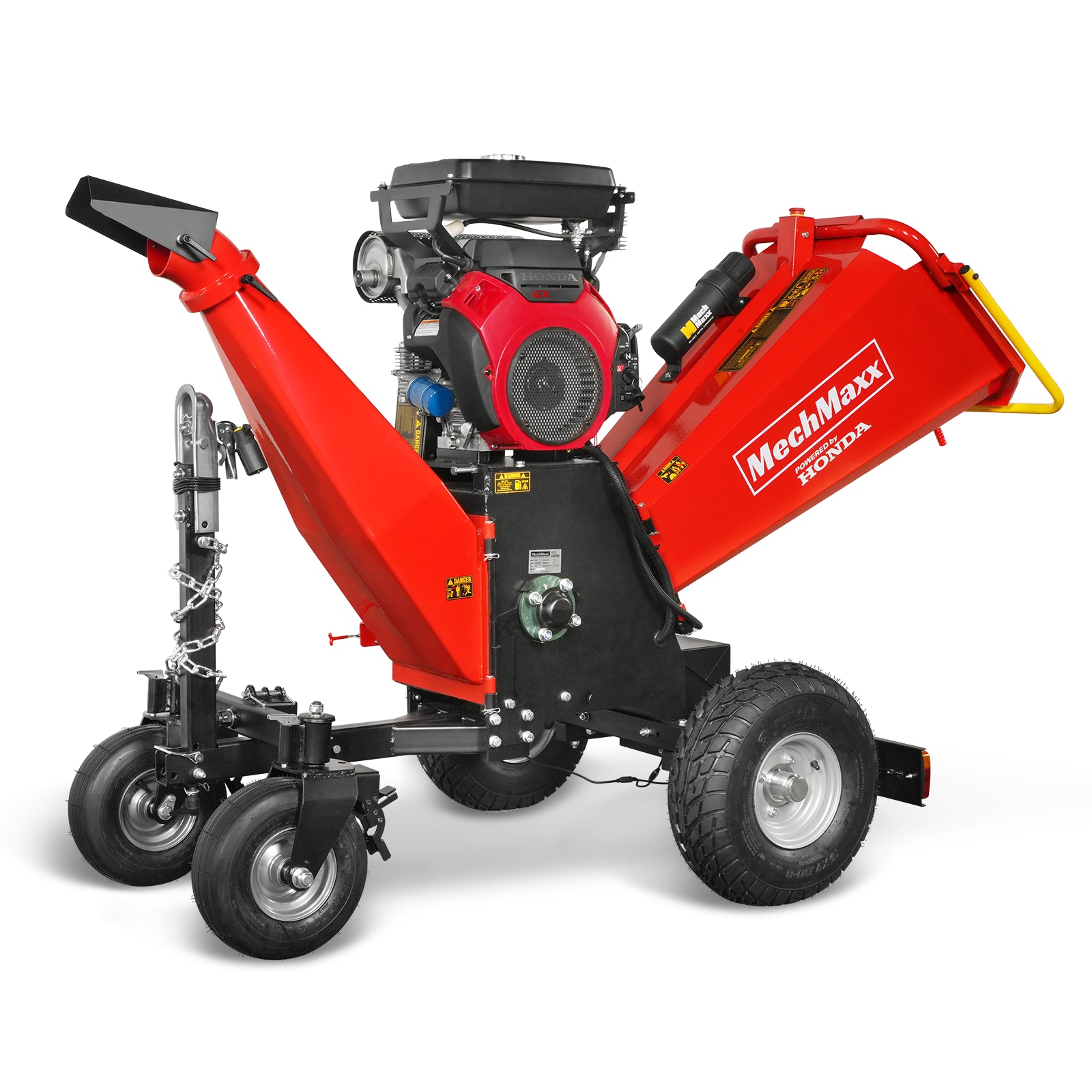 8 inch HONDA E-Start 688cc 22hp Gas Powered 4 - Wheel Drum Wood Chipper with Taillight , B200