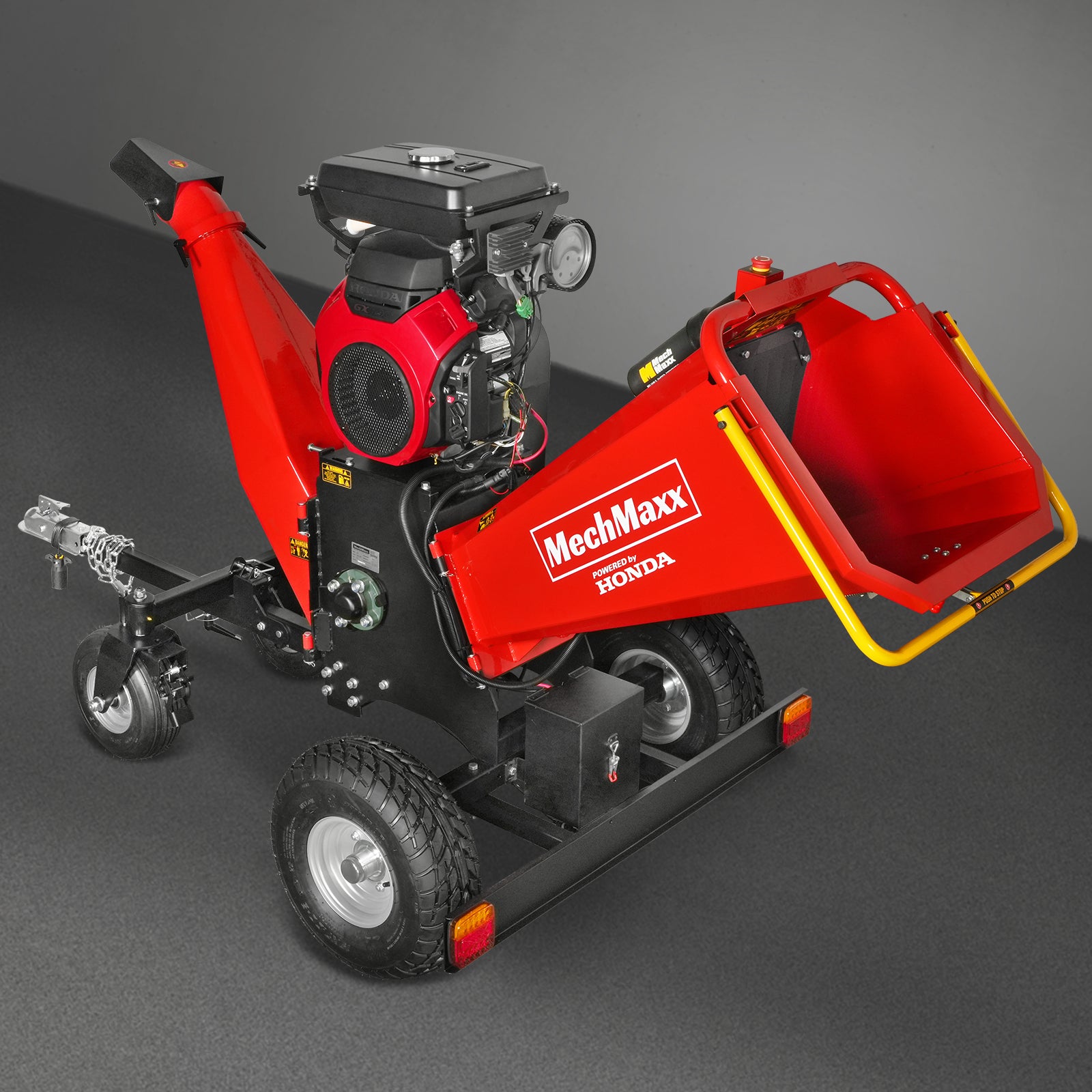 8 inch HONDA E-Start 688cc 22hp Gas Powered 4 - Wheel Drum Wood Chipper with Taillight , B200