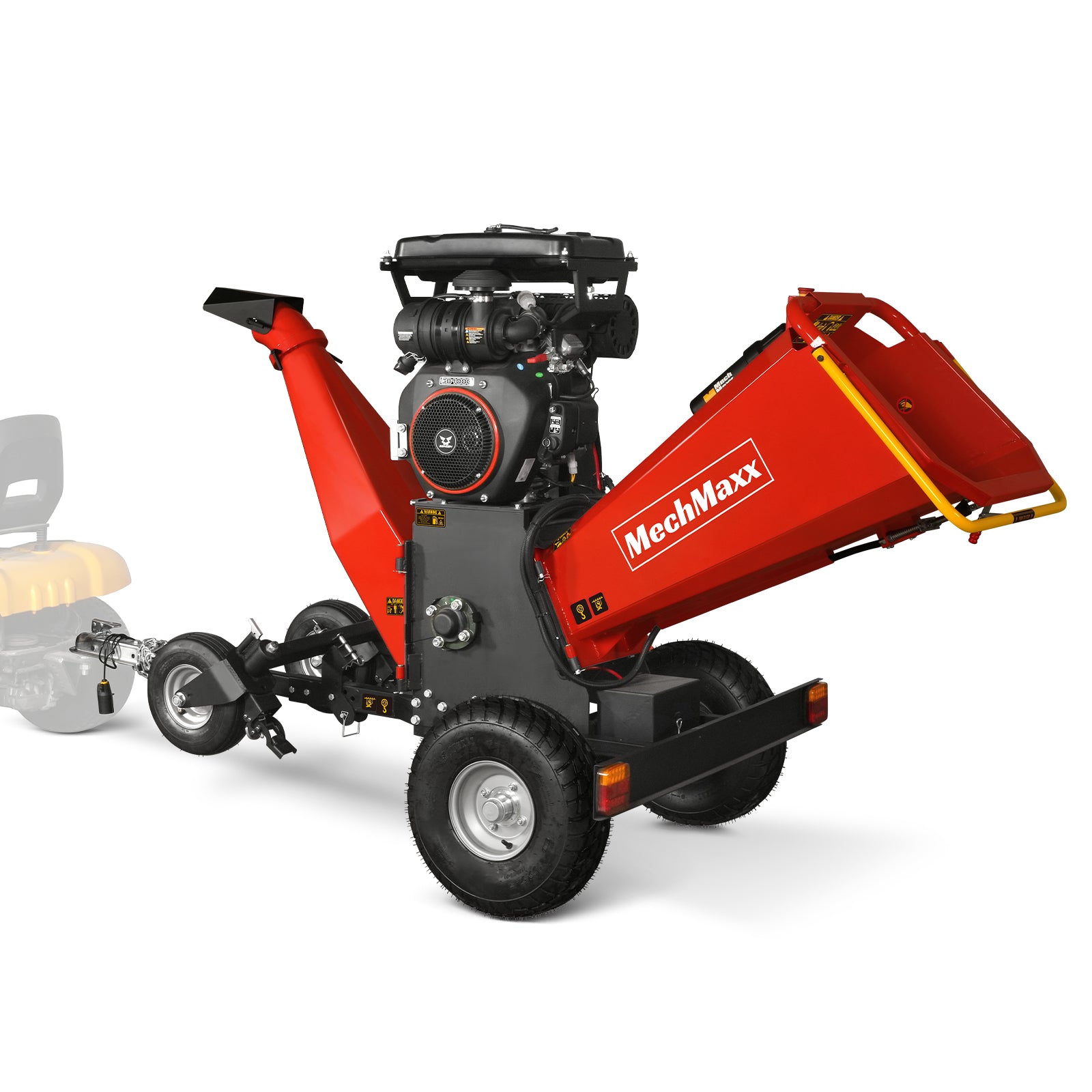 8 inch ZONSEN E-Start 1000cc 35hp Gas Powered 4 - Wheel Drum Wood Chipper with Taillight , B200