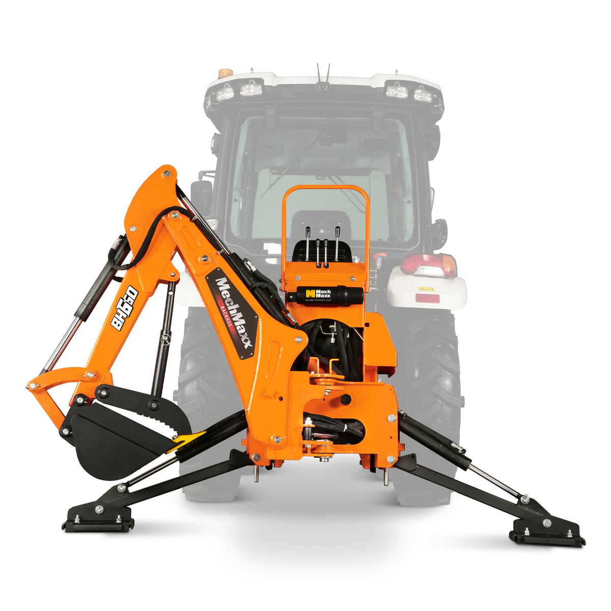 7' Tractor Backhoe Attachment with Mechanical Thumb, 12" Bucket, Self-Contained Pump, for 15-50 HP, Cat. 1 Tractor, BH660