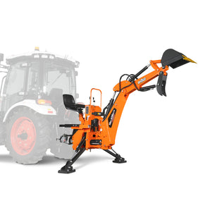 8' Tractor Backhoe Attachment with Hydraulic Thumb, 15" Bucket,  Self-Contained Pump, for 20-100 HP, Cat. 1&2 Tractor, BH760