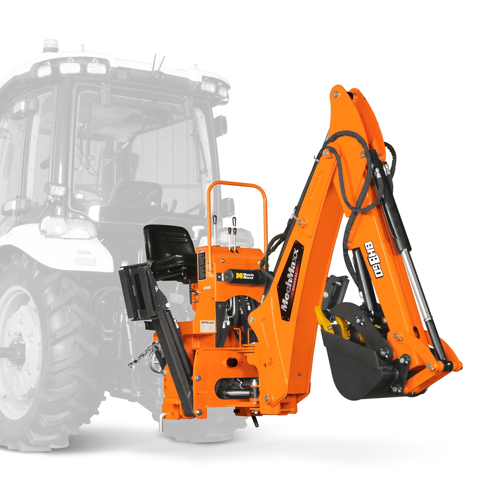 9' Tractor Backhoe Attachment with Hydraulic Thumb, 15" Bucket, Self-Contained Pump, for 25-100 HP, Cat. 1&2 Tractor, BH860