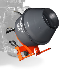 5 Cu-Ft 3-Point Hitch Cement Mixer, PTO Shaft Included, Category 1 & 2 Hookup