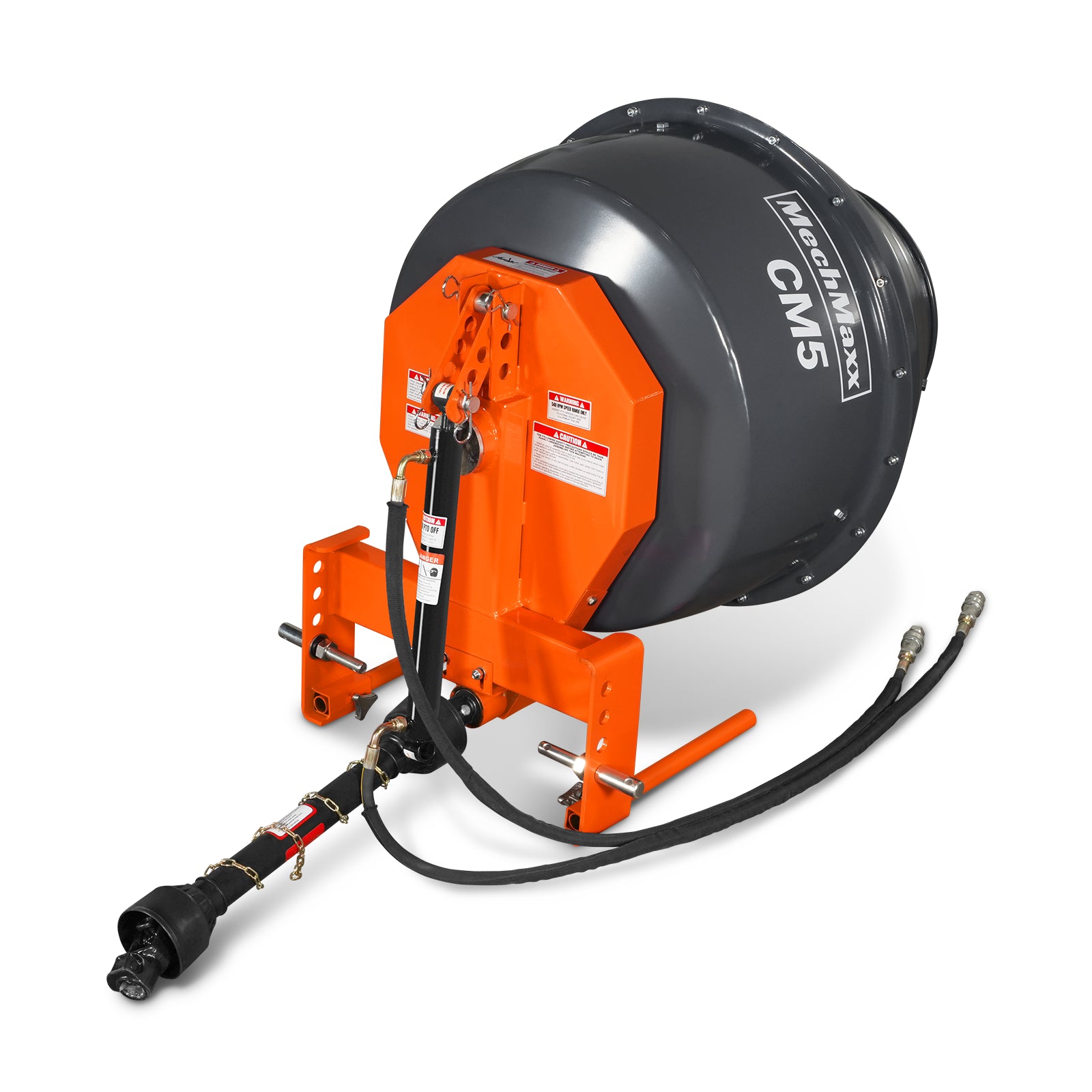 5 Cu-Ft 3-Point Hitch Cement Mixer, PTO Shaft Included, Category 1 & 2 Hookup