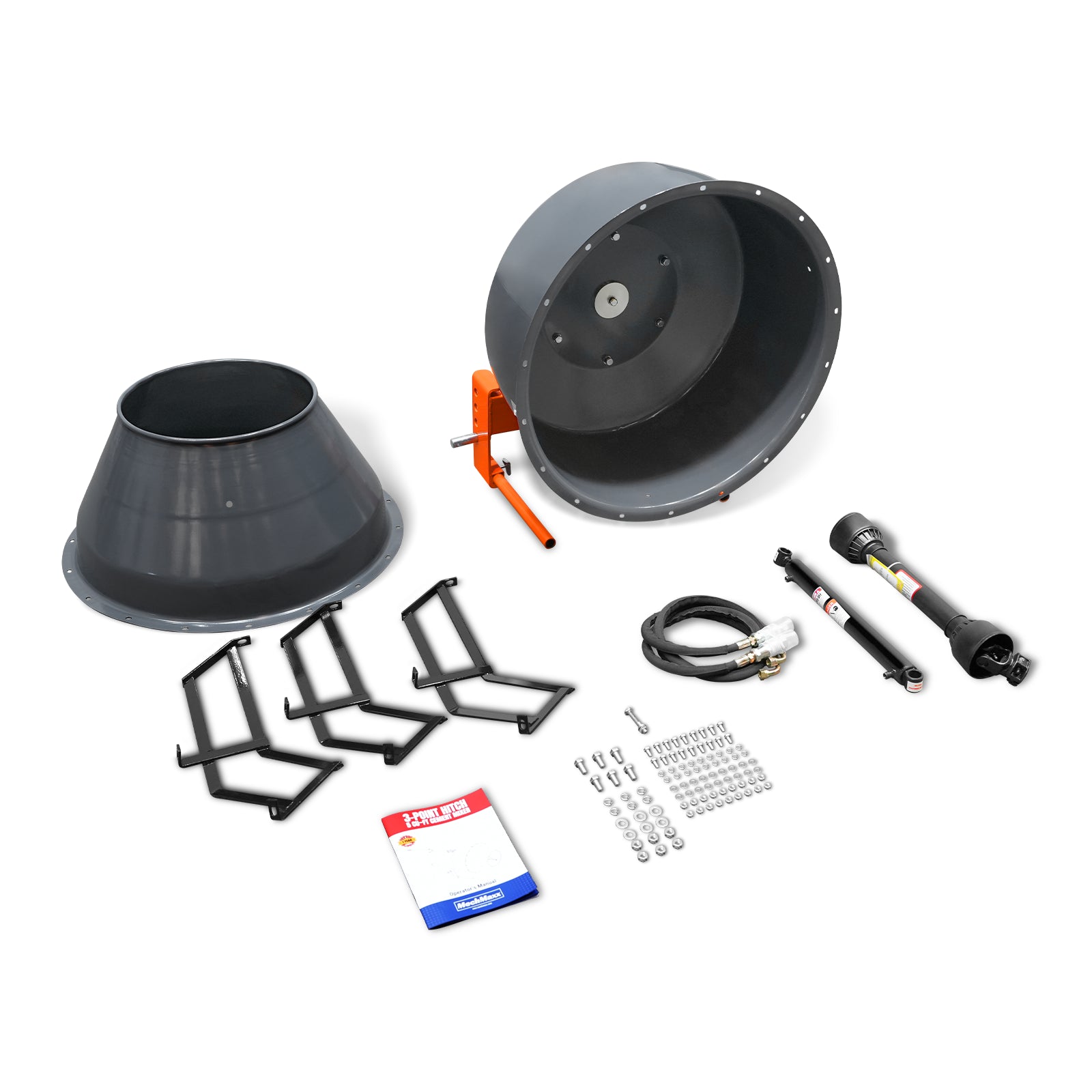 5 Cu-Ft 3-Point Hitch Cement Mixer, PTO Shaft Included, Category 1 & 2 Hookup