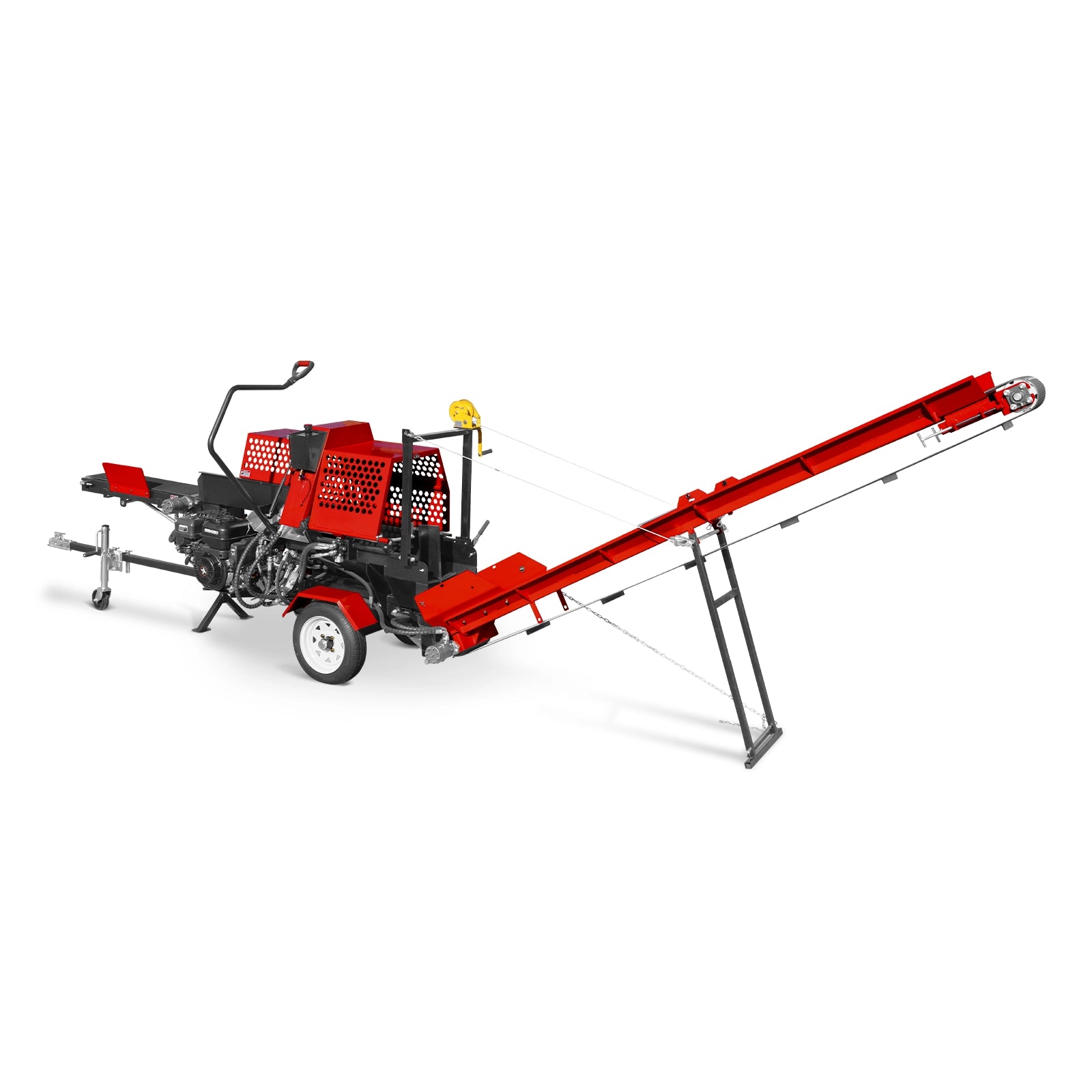 Firewood Log Splitter Processor Conveyor, 20ton Splitting Force 24" x 15" Log Capacity, 18" STIHL Chainsaw, HLS20