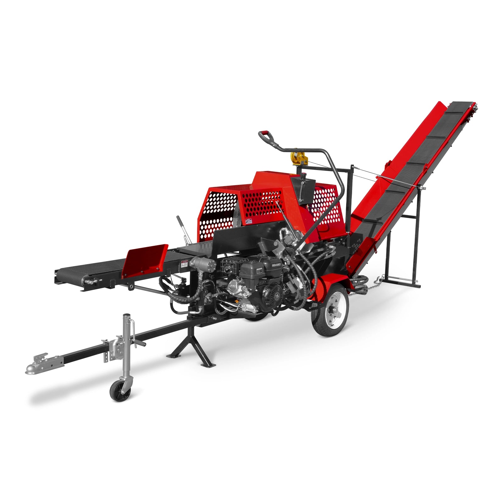 Firewood Log Splitter Processor Conveyor, 20ton Splitting Force 24" x 15" Log Capacity, 18" STIHL Chainsaw, HLS20