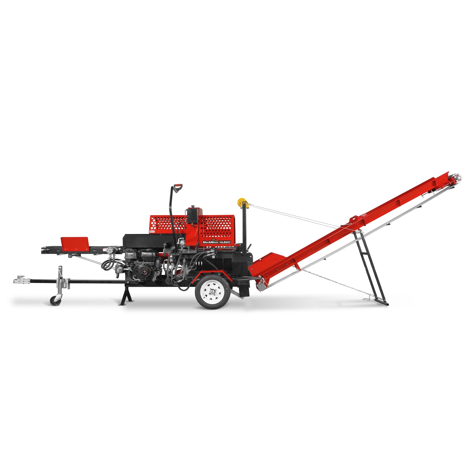 Firewood Log Splitter Processor Conveyor, 20ton Splitting Force 24" x 15" Log Capacity, 18" STIHL Chainsaw, HLS20