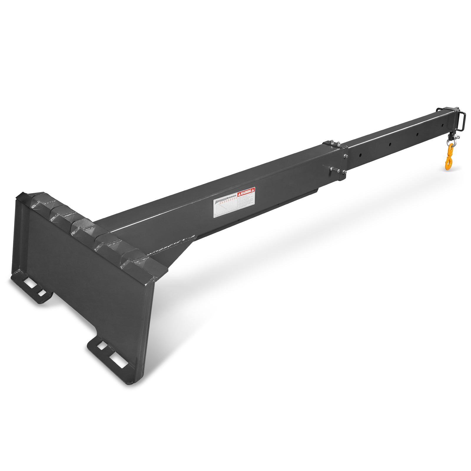 Adjustable Skid Steer Crane Jib Attachment, Manual Telescopic Manual Telescoping 6 FT - 10 FT, 5000 lbs Max Capacity, SSCJ50