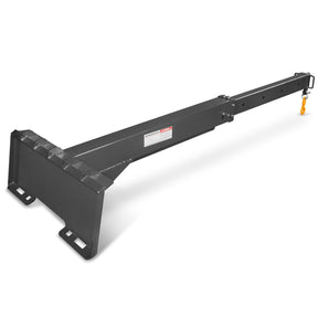 Adjustable Skid Steer Crane Jib Attachment, Manual Telescopic Manual Telescoping 6 FT - 10 FT, 5000 lbs Max Capacity, SSCJ50
