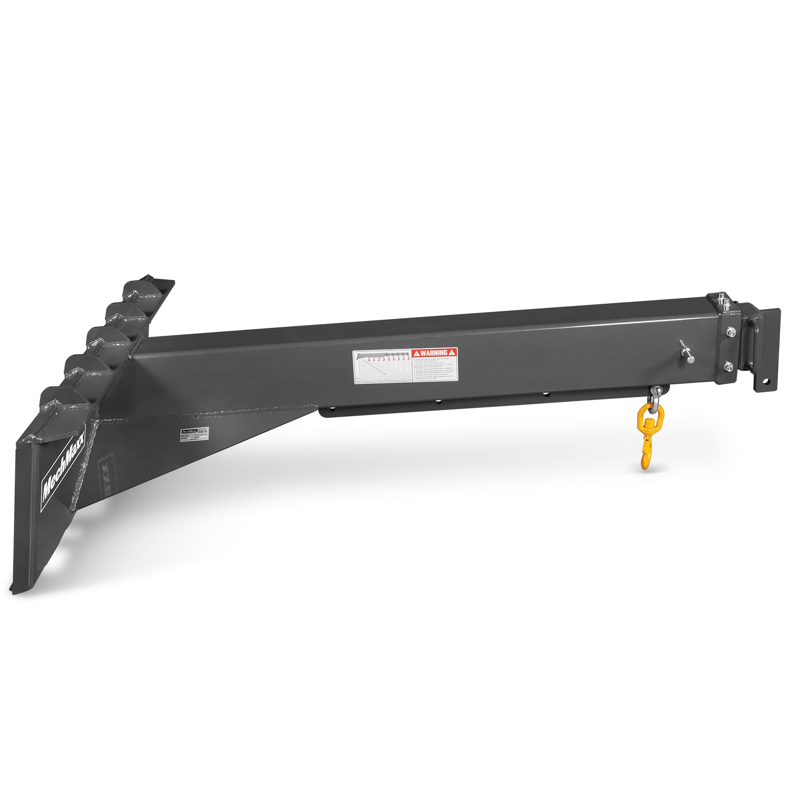 Adjustable Skid Steer Crane Jib Attachment, Manual Telescopic Manual Telescoping 6 FT - 10 FT, 5000 lbs Max Capacity, SSCJ50