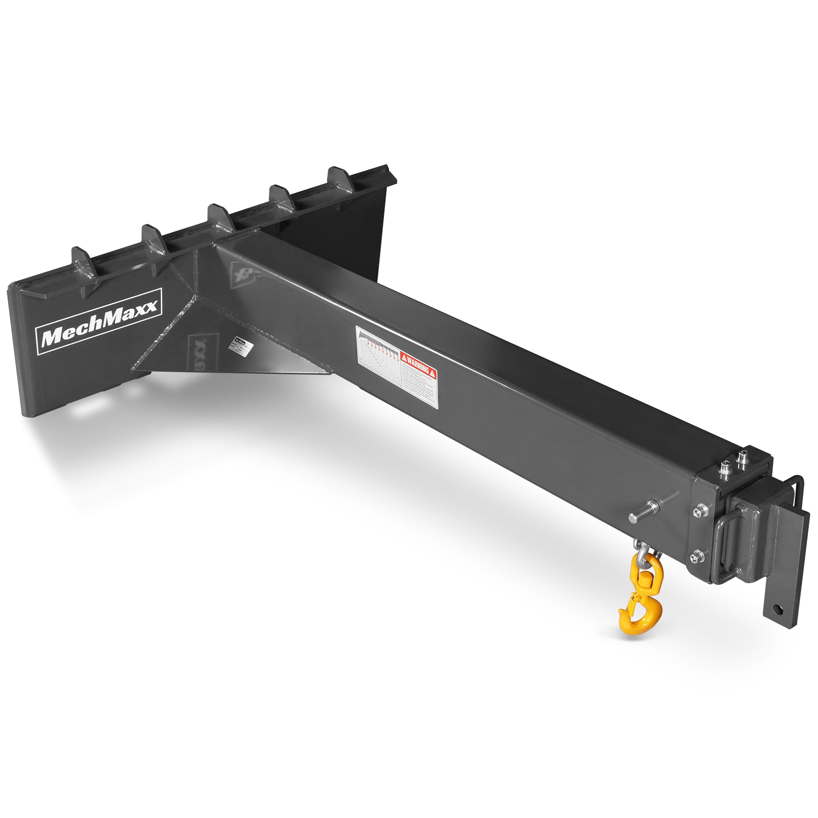 Adjustable Skid Steer Crane Jib Attachment, Manual Telescopic Manual Telescoping 6 FT - 10 FT, 5000 lbs Max Capacity, SSCJ50