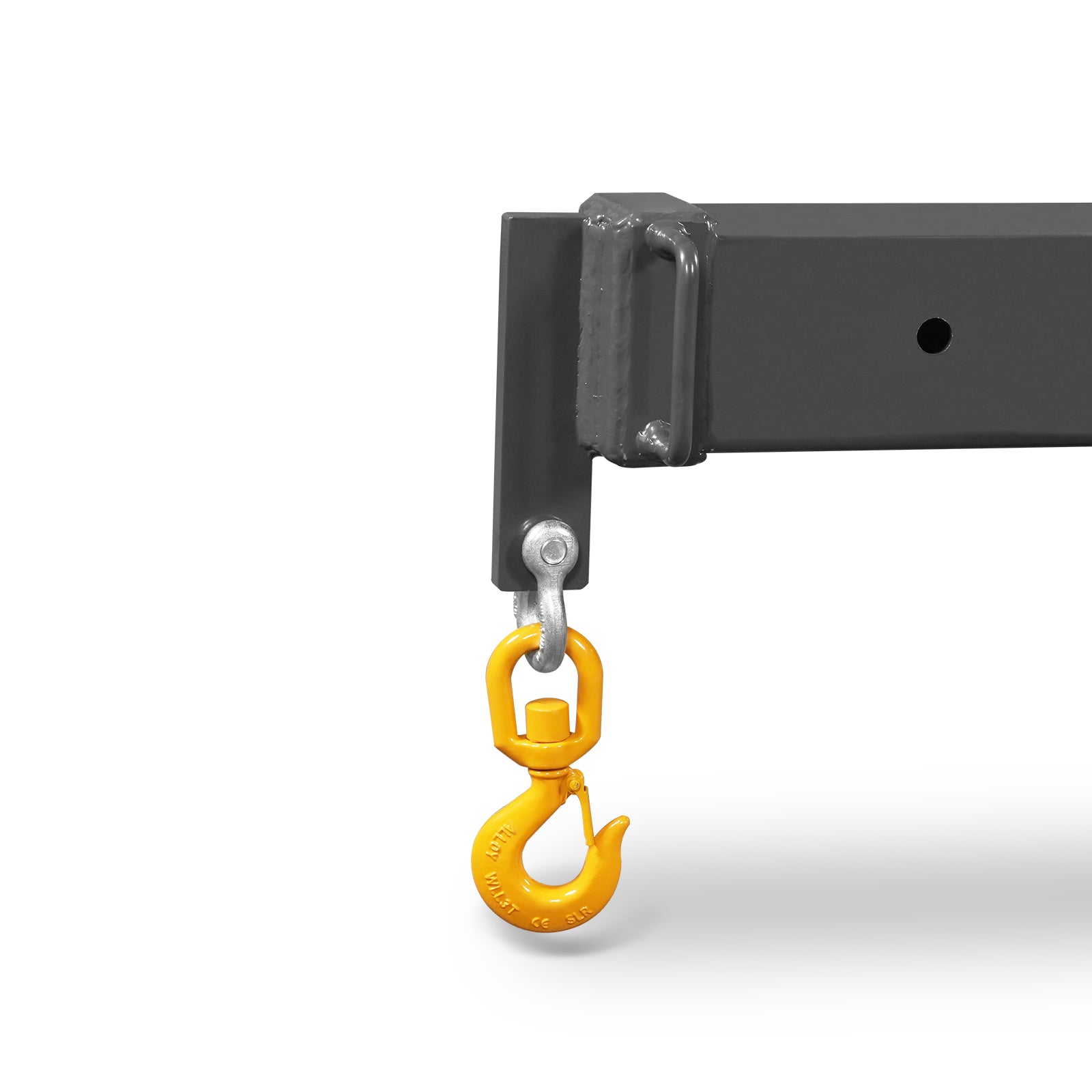 Adjustable Skid Steer Crane Jib Attachment, Manual Telescopic Manual Telescoping 6 FT - 10 FT, 5000 lbs Max Capacity, SSCJ50