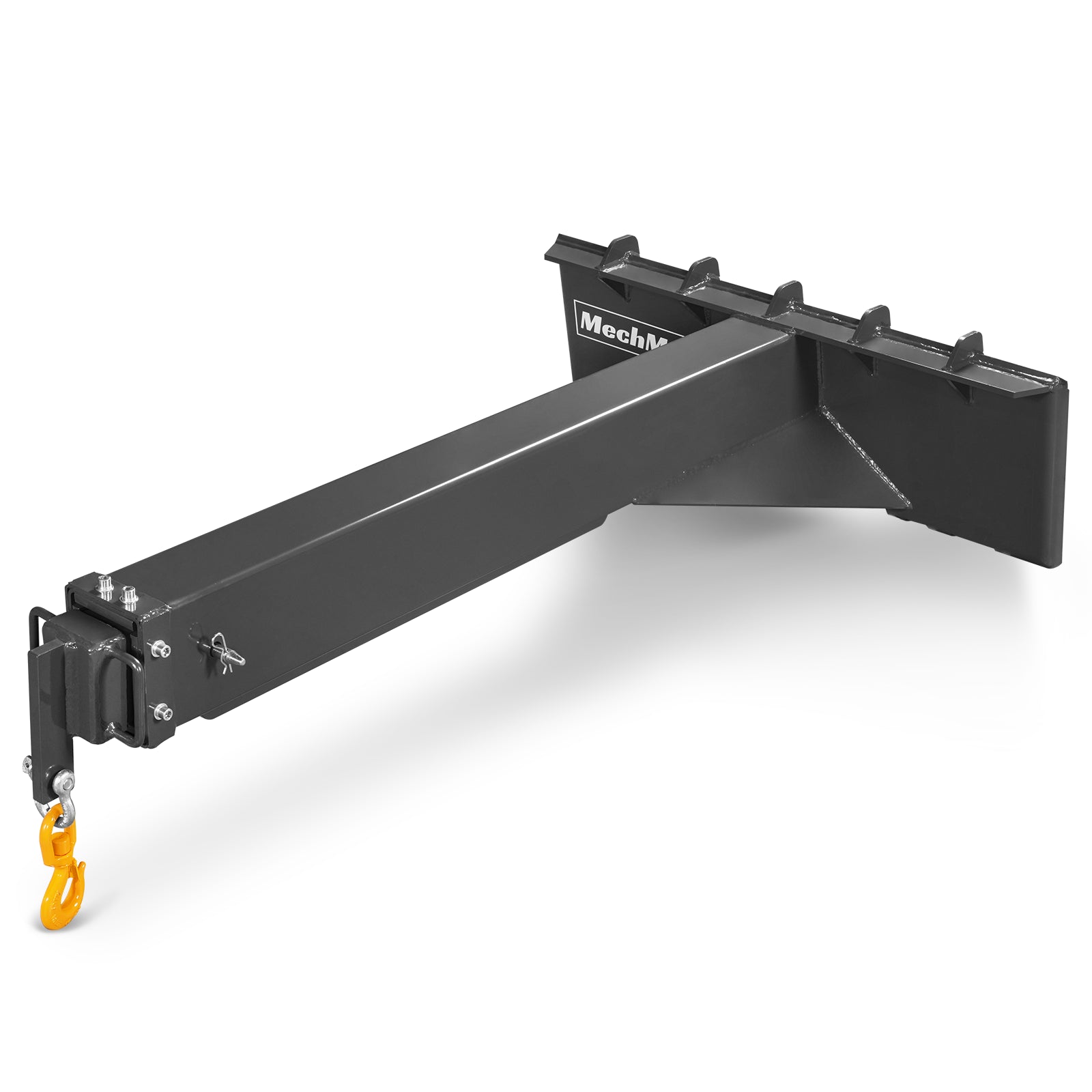Adjustable Skid Steer Crane Jib Attachment, Manual Telescopic Manual Telescoping 6 FT - 10 FT, 5000 lbs Max Capacity, SSCJ50