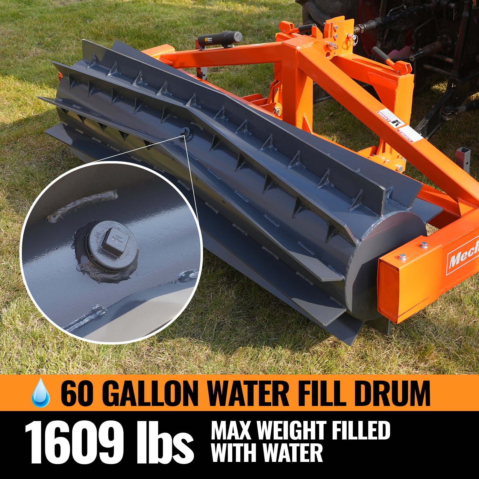 80" Crimper Roller 3 Point Hitch Tractor Attachment Agriculture Equipment,  CR82