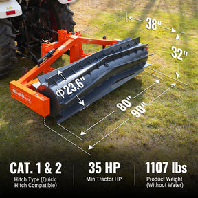 80" Crimper Roller 3 Point Hitch Tractor Attachment Agriculture Equipment,  CR82