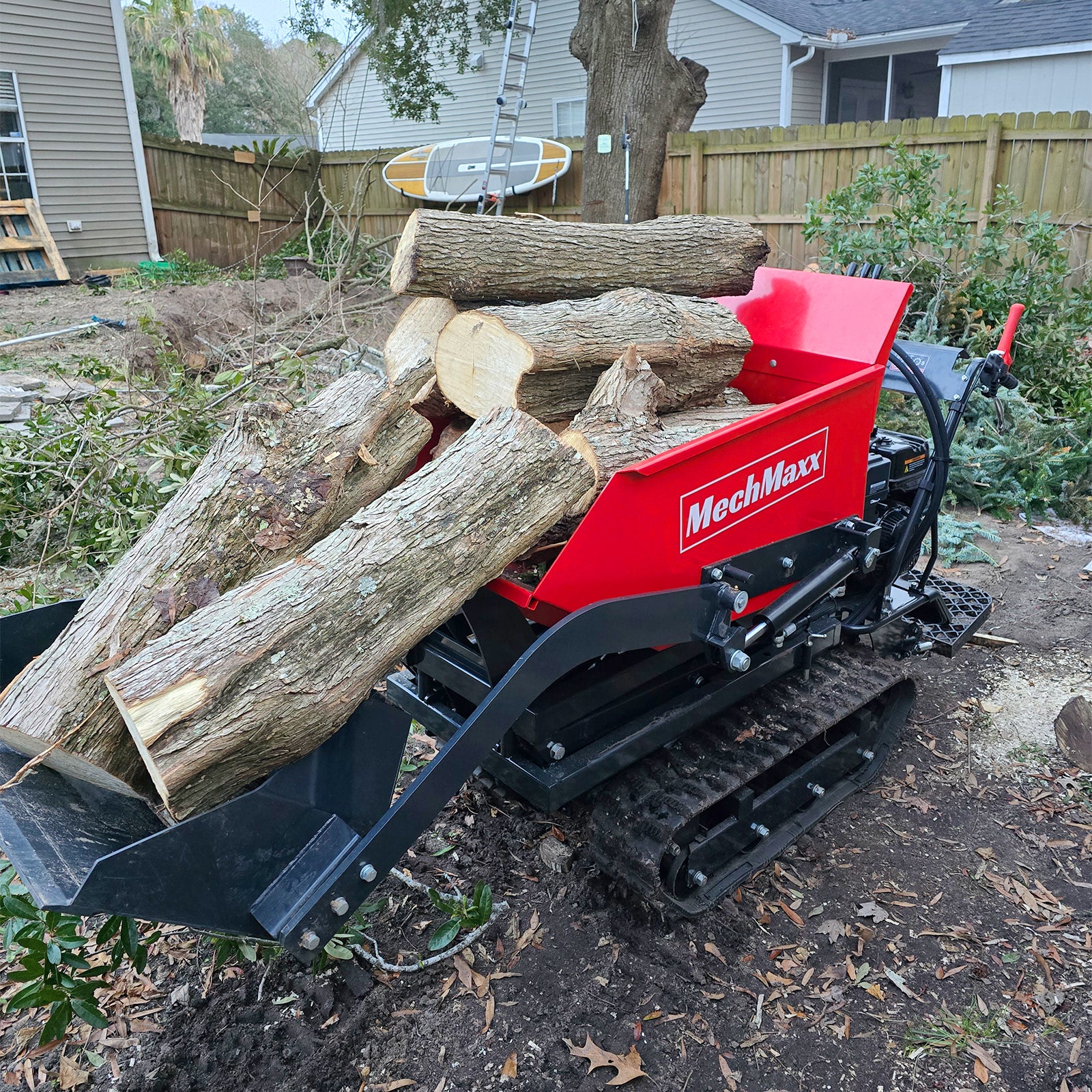 1100lbs Capacity E-Start 10HP 302cc Gas Engine Tracked Dumper Hydraulic Tipping and Lifting with Front Shovel , D50HTFL