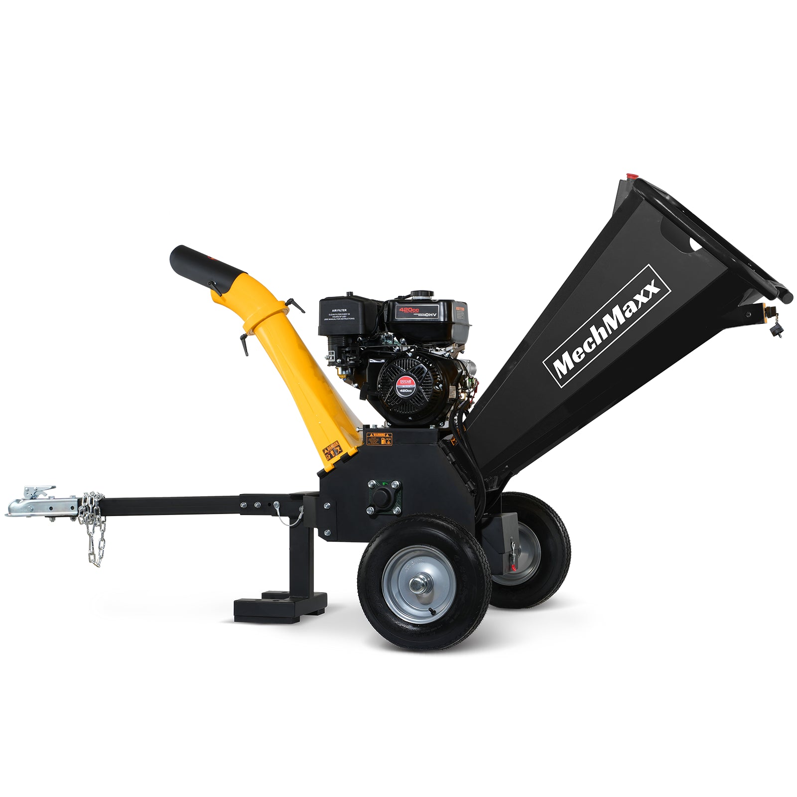 5 inch E-start DUCAR 420cc Gasoline Engine Powered Wood Chipper , GS1500