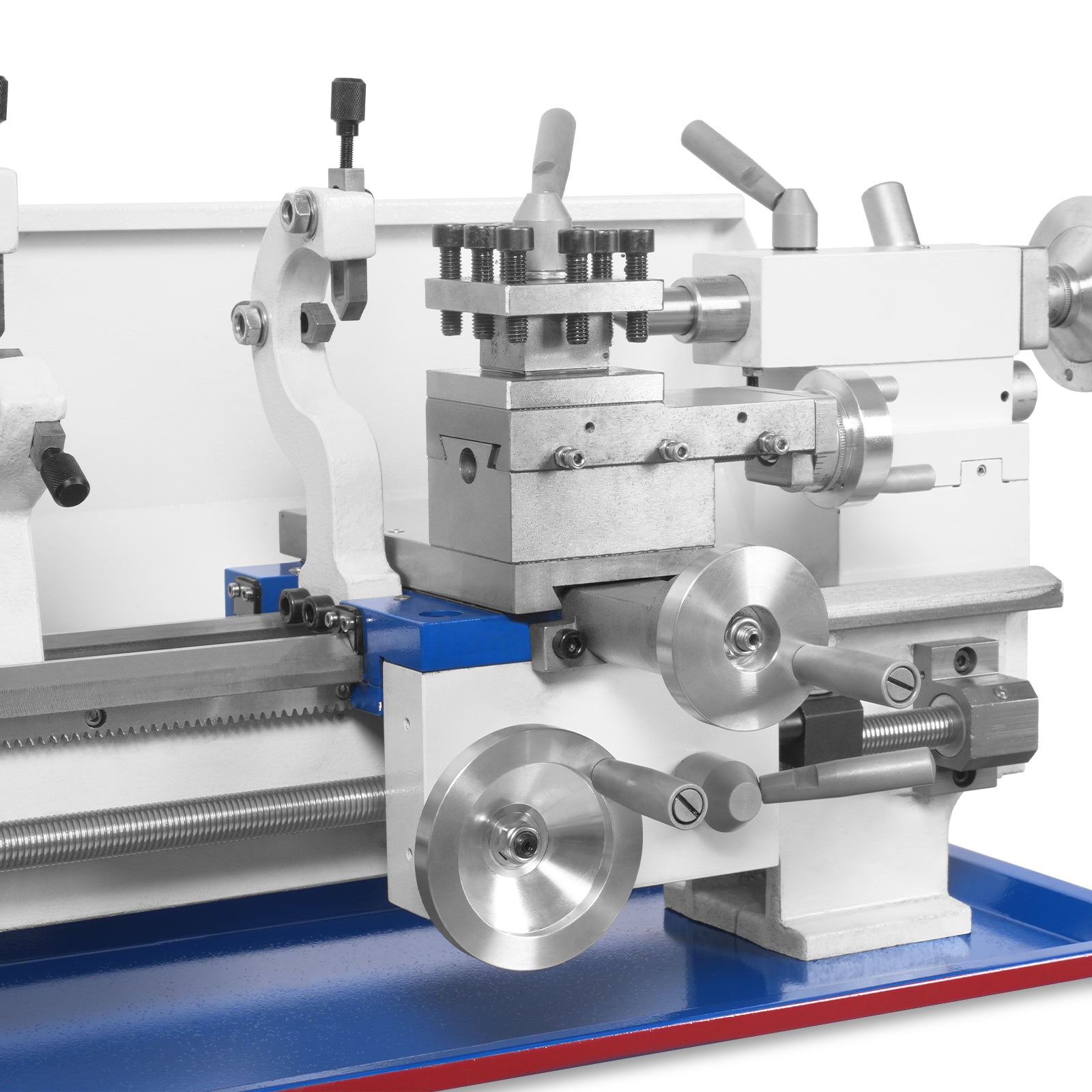 1.5'' Spindle Bore Metal Lathe Machine 8'' x 16'' High Precision Brushless Motor Mini 1.5HP Benchtop 0-2500 RPM Variable Speed Metal Working Machine 1.5‘’ Spindle Bore Small Lathe with Stand 0831V