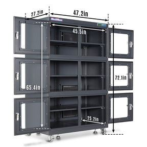 1-10% RH Electronic Dry Cabinet 1430L ESD Desiccator Cabinet Ultra-Low Humidity Storage, EDC1430C-6