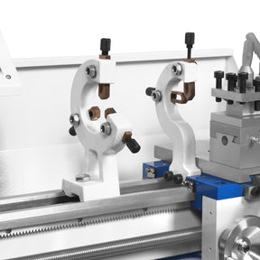 1.5'' Spindle Bore Metal Lathe Machine 8'' x 16'' High Precision Brushless Motor Mini 1.5HP Benchtop 0-2500 RPM Variable Speed Metal Working Machine 1.5‘’ Spindle Bore Small Lathe with Stand 0831V