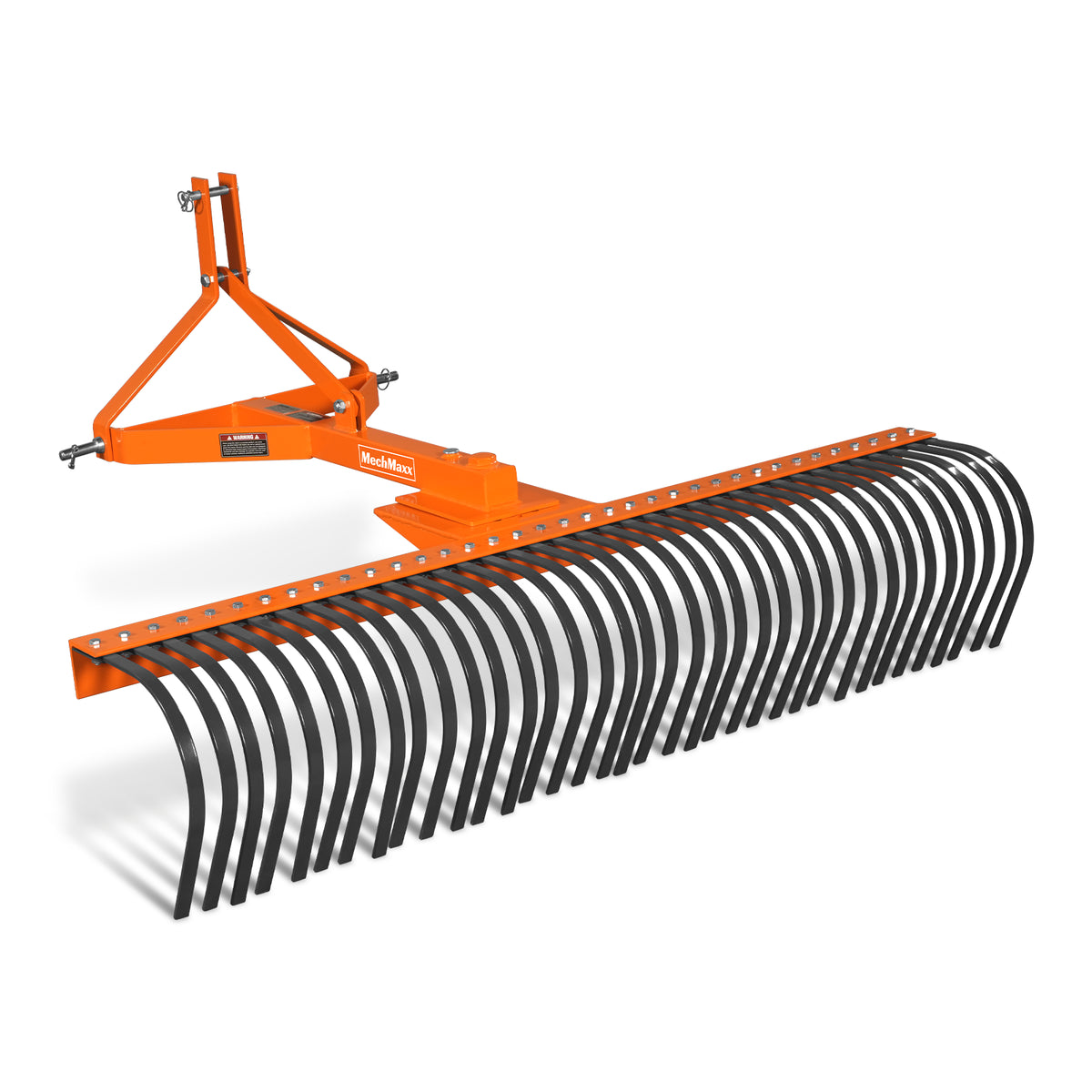 72" Landscape Rake with 36 Tines 3 Point Hitch Tractor Attachment, LR72