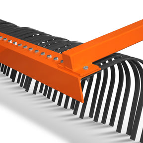 72" Landscape Rake with Bolt-On Wheels & 36 Tines 3 Point Hitch Tractor Attachment, LR72W