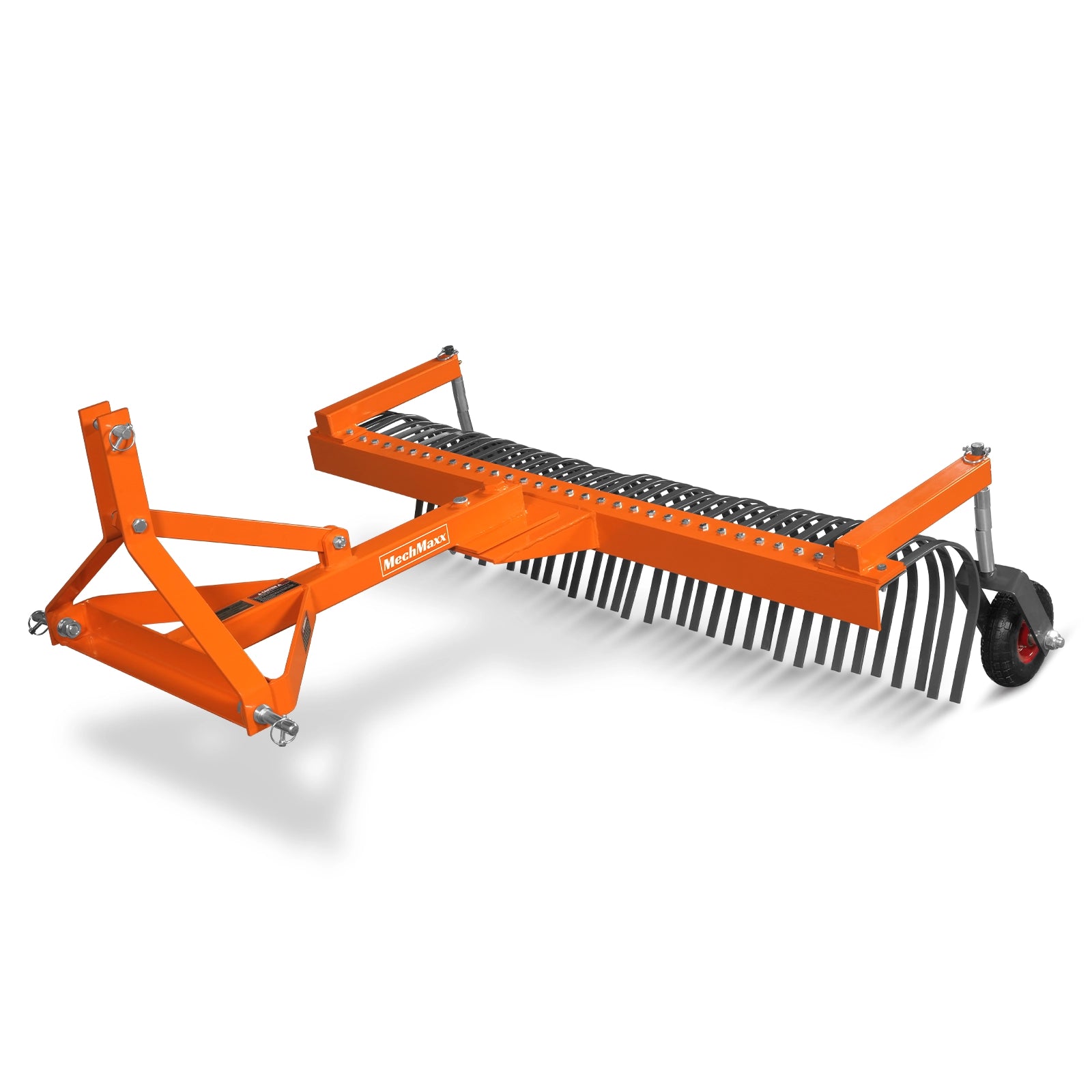 72" Landscape Rake with Bolt-On Wheels & 36 Tines 3 Point Hitch Tractor Attachment, LR72W