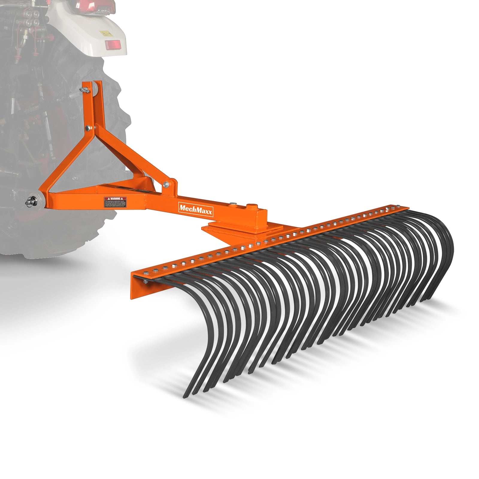 72" Landscape Rake with 36 Tines 3 Point Hitch Tractor Attachment, LR72