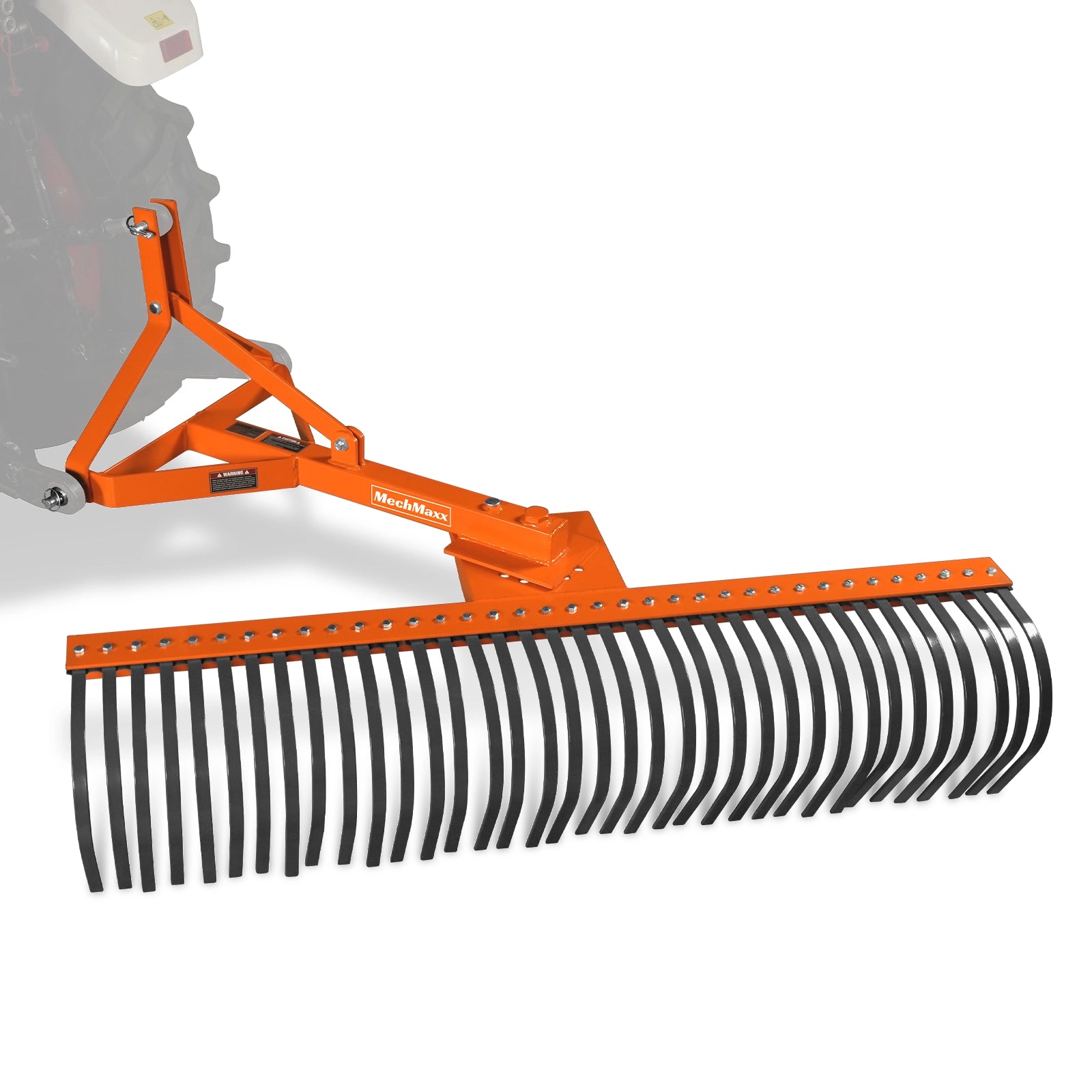72" Landscape Rake with 36 Tines 3 Point Hitch Tractor Attachment, LR72