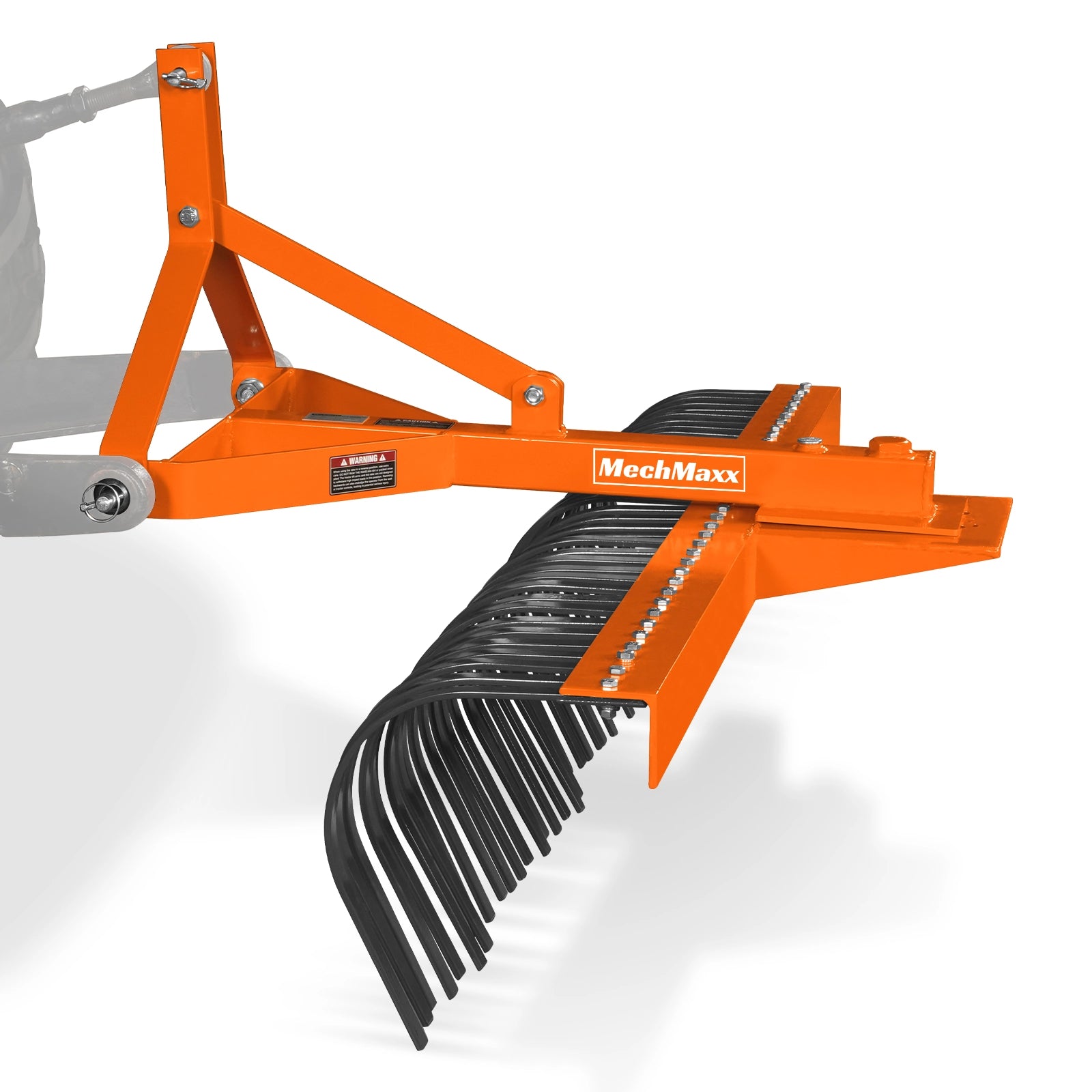 72" Landscape Rake with 36 Tines 3 Point Hitch Tractor Attachment, LR72