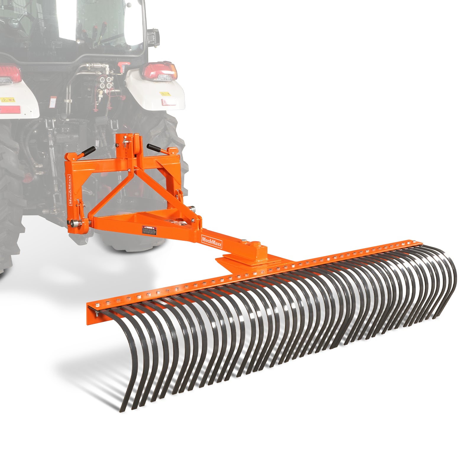 84" Landscape Rake with 42 Tines 3 Point Hitch Tractor Attachment, LR84