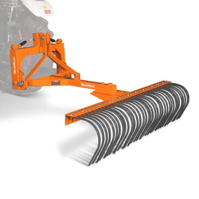 72" Landscape Rake with 36 Tines 3 Point Hitch Tractor Attachment, LR72