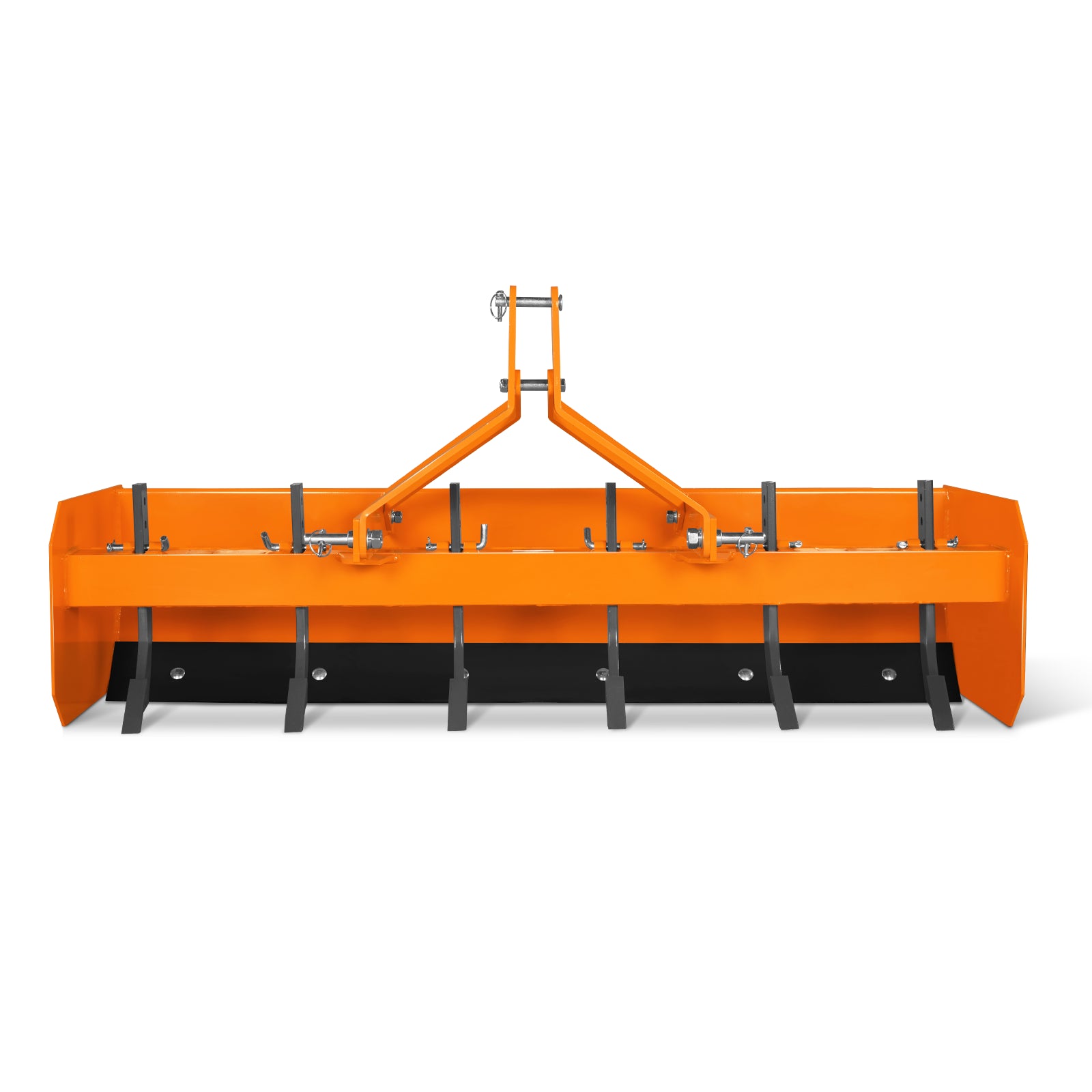 72" Box Blade Scraper with 6 Shanks 3 Point Hitch Tractor Attachment, BB72