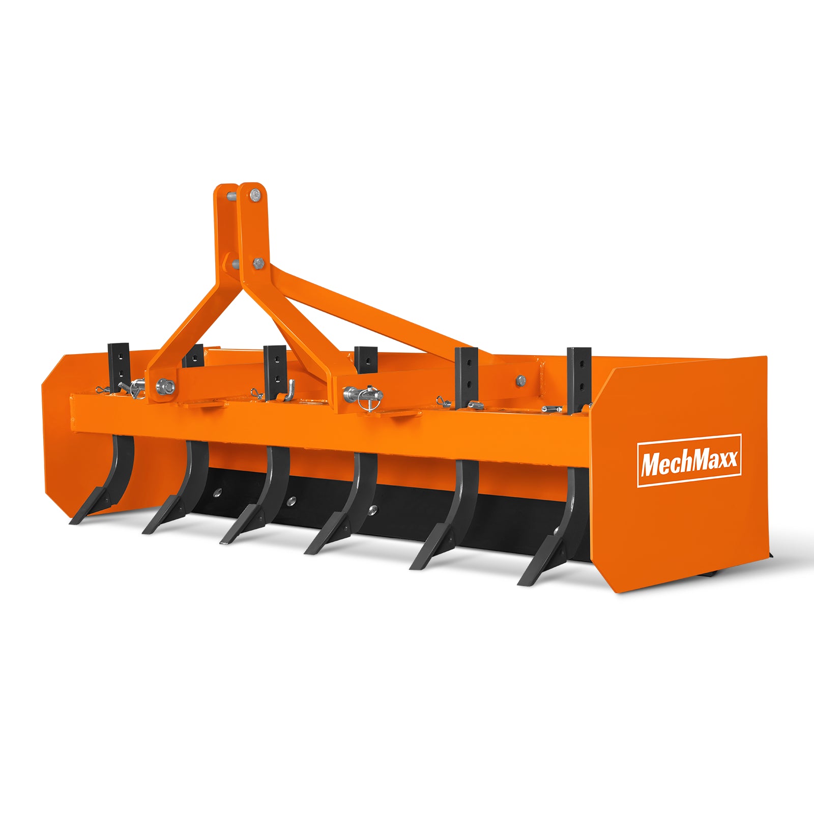72" Box Blade Scraper with 6 Shanks 3 Point Hitch Tractor Attachment, BB72