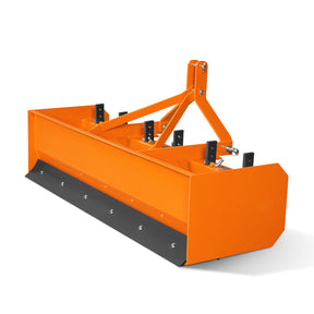 72" Box Blade Scraper with 6 Shanks 3 Point Hitch Tractor Attachment, BB72