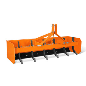 72" Box Blade Scraper with 6 Shanks 3 Point Hitch Tractor Attachment, BB72