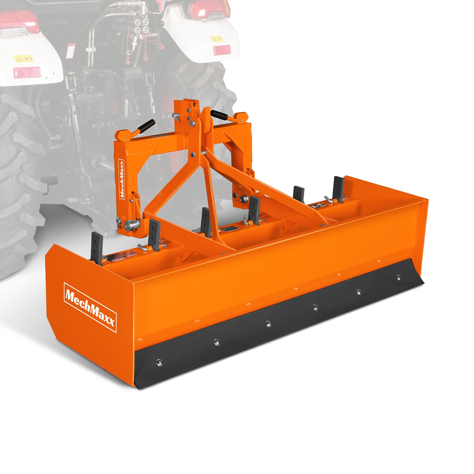 72" Box Blade Scraper with 6 Shanks 3 Point Hitch Tractor Attachment, BB72