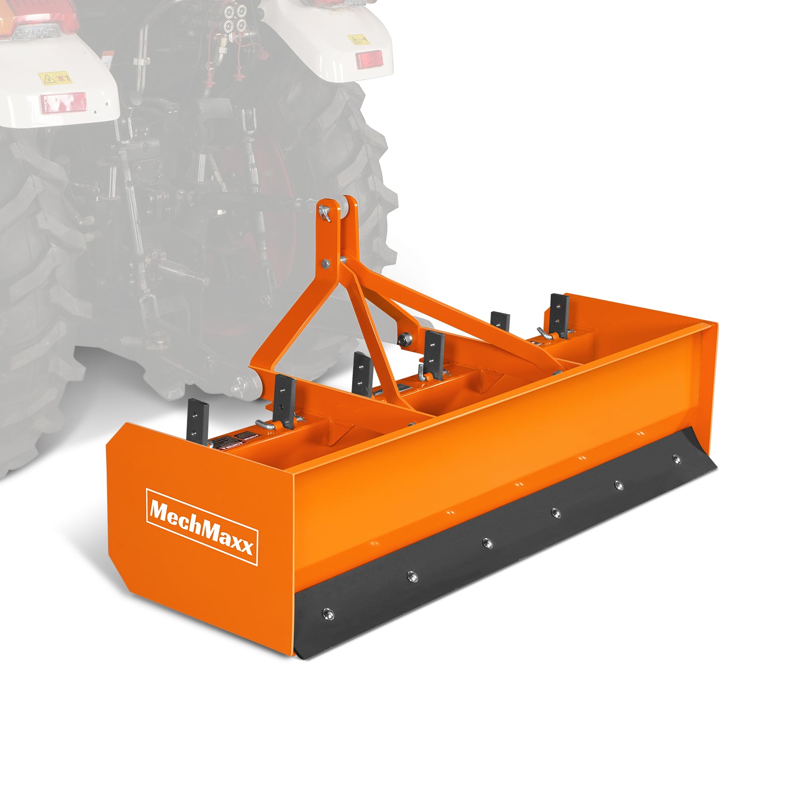 72" Box Blade Scraper with 6 Shanks 3 Point Hitch Tractor Attachment, BB72