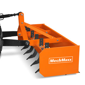 72" Box Blade Scraper with 6 Shanks 3 Point Hitch Tractor Attachment, BB72