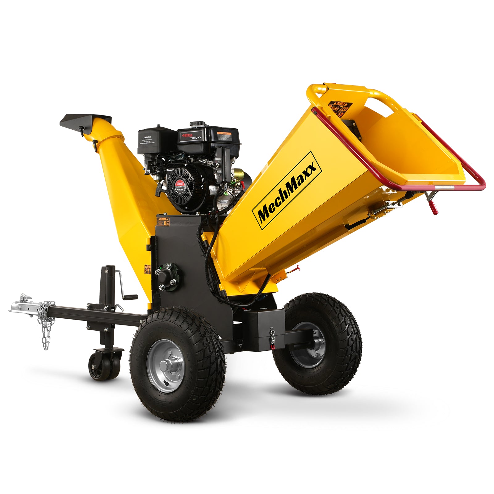 Heavy-Duty 6-Inch 15HP 420CC Towable Gas Drum Wood Chipper Shredder With Electric Start (SAK50896) main image 1
