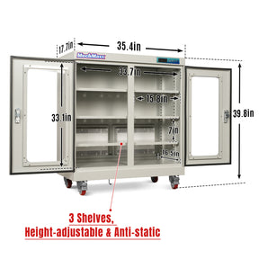1-10% RH Electronic Dry Cabinet 320L ESD Desiccator Cabinet Ultra-Low Humidity Storage, White, EDC320CW