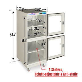 1-10% RH Electronic Dry Cabinet 540L ESD Desiccator Cabinet Ultra-Low Humidity Storage, White, EDC540CW