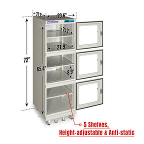 1-10% RH Electronic Dry Cabinet 730L ESD Desiccator Cabinet Ultra-Low Humidity Storage, White, EDC730CW